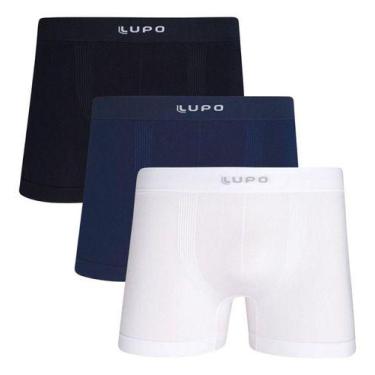Imagem de Kit 3 Cuecas Boxer Micromodal Sem Costura Lupo 661 Premium, 1 preto, 1