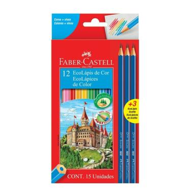 Imagem de Lápis de Cor Faber Castell EcoLápis 12 Cores + 3 Lápis Grafite