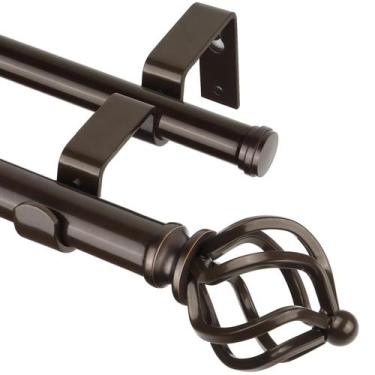 Imagem de Varão de cortina KAMANINA Double 182-365 cm em bronze antigo com acaba