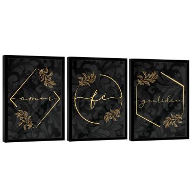 Imagem de Quadro Decorativo Trio Gratidão, Fé e Amor