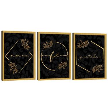 Imagem de Quadro Decorativo Trio Gratidão, Fé e Amor