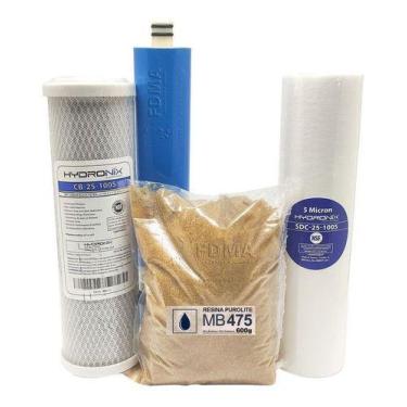 Imagem de Combo Refil Premium Deionizador 4 Estágios Resina Mb475 - Fdma Filtros