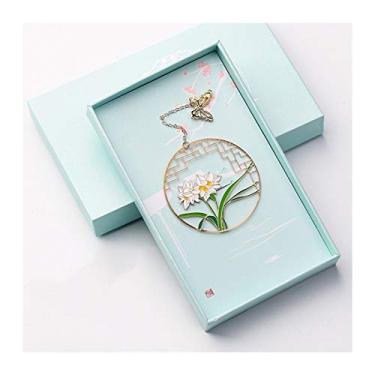 Imagem de SUNESA Marcador de livros de metal de latão, vazado, criativo, marcador, pingente requintado para mulheres, meninas, crianças, leitoras, escritores, etc., marcador de página de metal