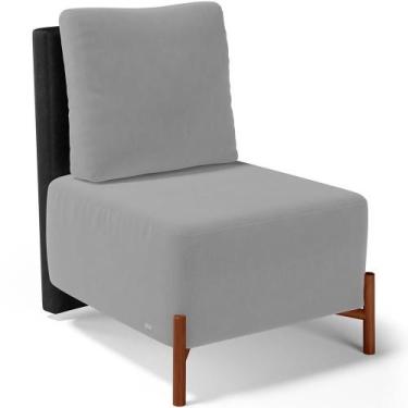 Imagem de Poltrona Decorativa Living Pés Madeira Hungria L02 material sintético 