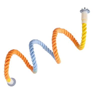 Imagem de Generic Poleiro de corda para pássaros, suporte para papagaios, brinquedo de escalada colorido de fácil instalação para playground de animais de estimação, 100cm