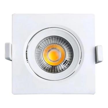 Imagem de 2X Spot Led 7W 3000K Branco Quente Quadrado Direcionavel G