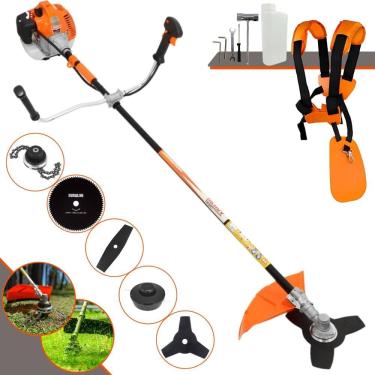 Imagem de Roçadeira Profissional Completa Vulcan VR520H À Gasolina 2T 52cc 10.000rpm 2,5HP de Potência Com Kit 3 Lâminas de Corte, Trimmer e Carretel de Nylon