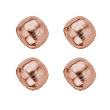 Imagem de Cj 4 Anéis/Argolas de Aço P/Guardanapos Circle Cobre Lyor