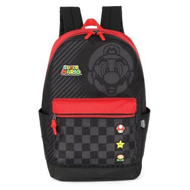 Imagem de Mochila de Costas Luxcel Super Mário Bros Patch Vermelho