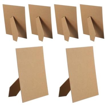 Imagem de YELARXI Cavalete traseiro, suporte traseiro para moldura, quadro de substituição para quadro de fotos - adequado para quadro de fotos DIY de 25,4 cm - Arte - Azulejo - Parede - Mesa) 6 peças e madeira