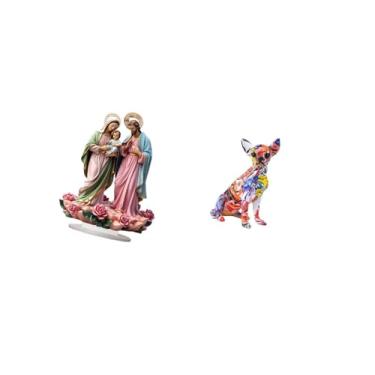 Imagem de Vaveren Decoração de Mesa de Acrílico DIY, Ornamento de Mesa Exclusivo, Decoração para Casa, Estátua de Cachorro Colorida, Escultura, Filhote de Cachorro, Art