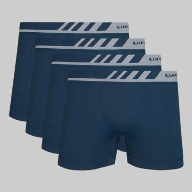 Imagem de Kit 4 Cuecas Lupo Boxer Microfibra Sem Costura 00671, Azul médio, G