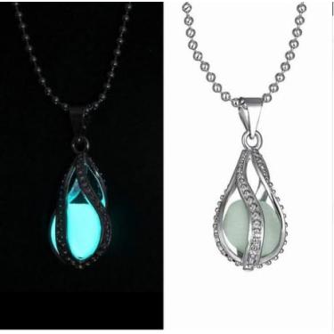 Imagem de Colares femininos com pingente que brilha no escuro, lua noturna, brilhante, colar moderno, presentes de festa de Halloween