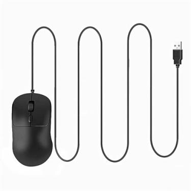 Imagem de Mouse com fio USB - Interface USB-C Mouse óptico de 3 botões com 1000 DPI, Plug and Play para laptops, PCs, computadores (preto)