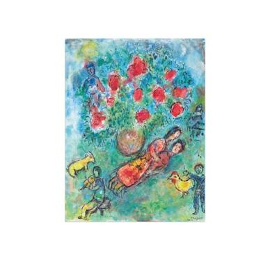 Imagem de Pôster e impressões em tela de flores vintage - reprodução de pintura de arte de parede famosa - buquê vermelho - imagens para sala de estar 90 x 117 cm 35 x 46 polegadas sem moldura