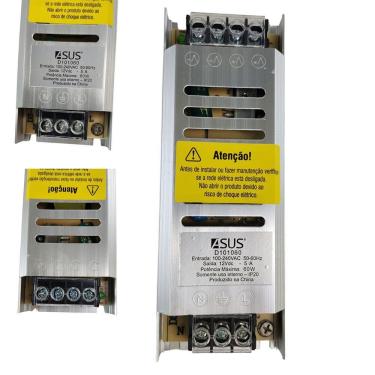 Imagem de Fonte Driver Slim Chaveada 5a 12v Fita De Led Perfil Cftv Camera Iluminaçao Segurança Lustre