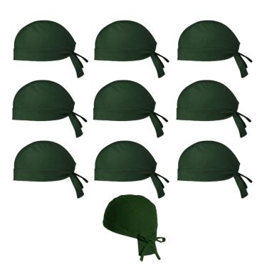 Imagem de Bandana Verde Escuro Touca Restaurante Bar Unissex 10un