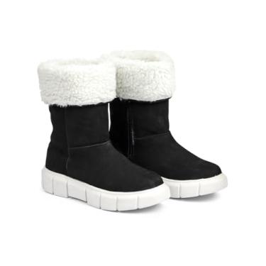 Imagem de Bota de Inverno Feminina Aspen Oslo Cano Médio em Couro Nobuck (Preto, Padrão, BR, Adulto, Numérico, 36)