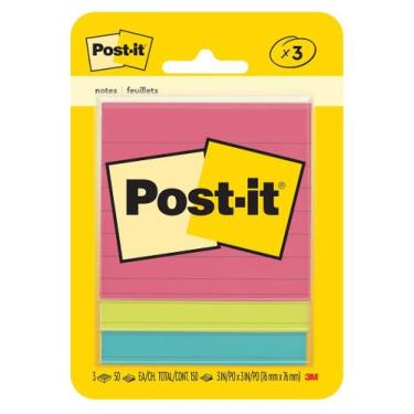 Imagem de POST-IT Cascata Pautado 76MM X 76MM 3 Blocos - 3M