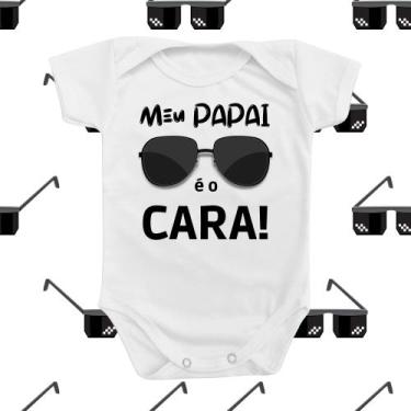 Imagem de Roupinha Body de Bebê Frases Meu Pai é o Cara Menino Menina Azul Temát