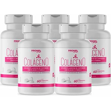Imagem de kit Com 5 Colágeno Hidrolisado Com Vitamina C Promel 60 Comp De 1000mg