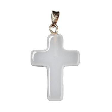 Imagem de Berloques de vidro cruzado, 20 peças, crucifixo de páscoa, pingentes pendurados para fazer joias, colares, pulseiras, brincos, artesanato, chaveiros, decorações penduradas, 28.5x18x4.5mm, Vidro, Sem