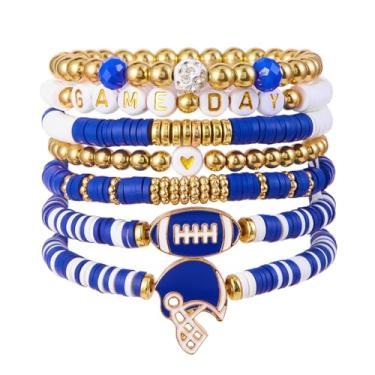 Imagem de RINHOO FRIENDSHIP Acessórios de futebol para mulheres, pulseiras elásticas, vermelhas, pretas, azuis, pulseiras elásticas de futebol, energia, joias, presentes, Medium, Liga metálica, Sem Pedra