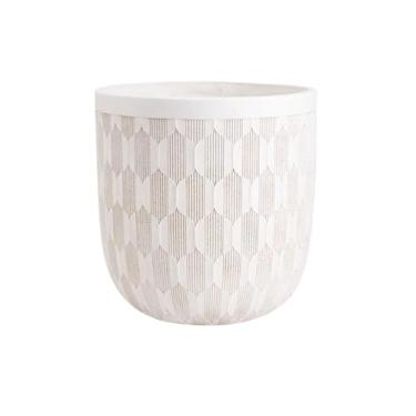 Imagem de Vasos de plantas Vaso de flores chão com padrão escultura em relevo e argila magnésio