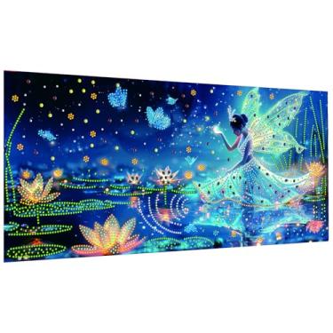 Imagem de SKRYUIE Kits de arte de diamante grande DIY para adultos, formato especial, kits de pintura de diamante 5D para adultos, flor - ponto cruz bordado de cristal - Artesanato para decoração de parede e