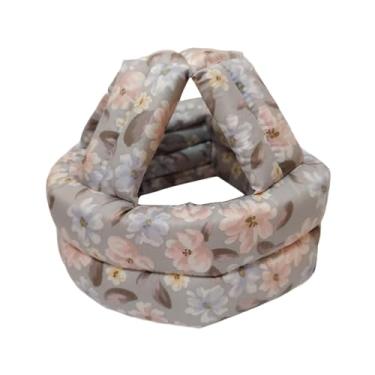 Imagem de oshhni Chapéu de proteção contra quedas para idosos, macio e respirável, ideal para uso diário em parques, jardinagem e caminhadas, Flores Cinzentas
