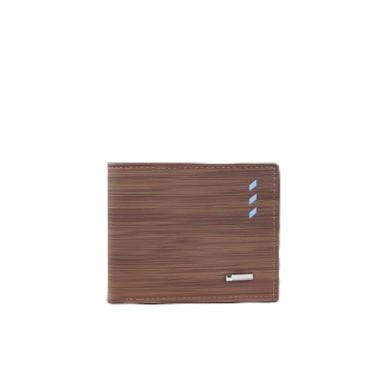 Imagem de Carteira masculina de poliuretano com 7 compartimentos para cartões, 1 janela para identidade, 2 compartimentos para dinheiro, 2 bolsos com zíper, carteira dobrável em três dobras, Marrom, small