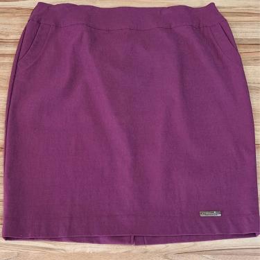 Imagem de Saia Feminina Social Bengaline Plus Size Roxa