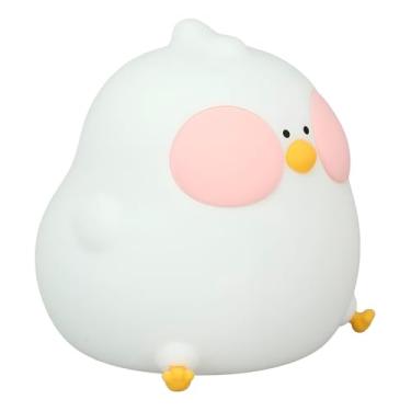 Imagem de Luminária Infantil Pinguim, Silicone Branco, 11cm, Luz Noturna LED RGB Recarregável com Controle Remoto, 7 Cores Ajustáveis, Portátil para Quarto