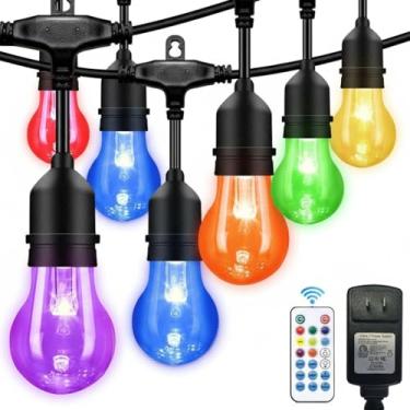 Imagem de Auroraworld Luzes De Corda Externas Rgb, Led 105 Pés Que Mudam Cor Para Pátio Com Lâmpadas Inquebráveis Quintal