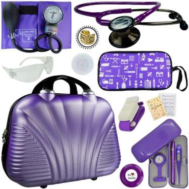Imagem de Kit Bic Enfermagem Aparelho Pressão Estetoscopio Duplo, ETERNITY ROXO