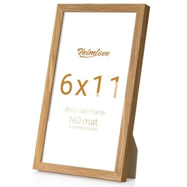 Imagem de Heimlove Moldura de madeira de carvalho, 15 x 27 cm, molduras de alta qualidade para pendurar na parede ou mesa, molduras 15 x 28 cm natural sem tapete, vidro temperado, kit de parede, cor de carvalho