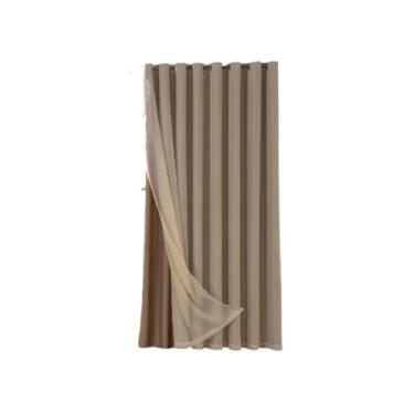 Imagem de Cortina Tecido Blackout com Voil 3,00m x 2,70m Sala Quarto Adulto e Infantil(Caqui/Palha)
