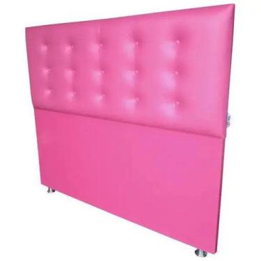 Imagem de Cabeceira Casal Botone 15 Com Pes  Rosa 140 X 120 Rbl, MDF/Pinus Trata