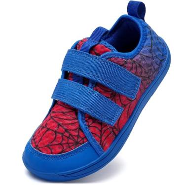 Imagem de WateLves Sapatos Aquáticos Largos Para Crianças Descalços, Natação Na Praia, Meninos E Meninas, Tênis De Caminhada Em Malha Respirável Com Velcro (Vermelho Azul, 25)