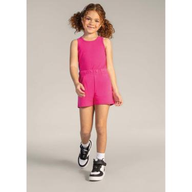 Imagem de Shorts básico infantil menina em moletinho Brandili Rosa-Feminino