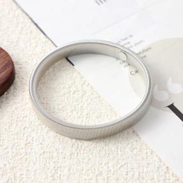 Imagem de Pulseiras masculinas de metal elástico na moda corrente elástica ajustável masculina pulseira punk joias presentes para homens acessórios, One Size, Metal, Sem Pedra Preciosa