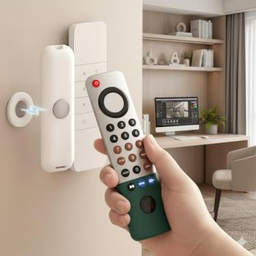 Imagem de Organizador magnético de parede, pacote com 5, suporte de controle remoto sem furadeira, conjunto de armazenamento de 3 cm para TV, ventilador, ar condicionado