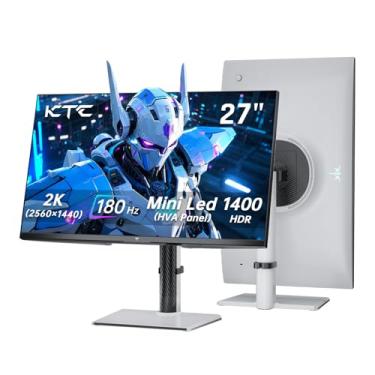 Imagem de KTC Mini monitor de jogos LED de 27 polegadas - monitor 1440p 2K, HDR1400, 180Hz, sincronização adaptativa, 148% sRGB, HDMI 2.0 x 2, DisplayPort 1.4 x 1, monitora jogadores com ângulos de altura