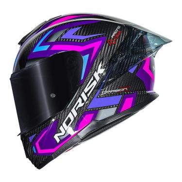 Imagem de Capacete Norisk Carbon R Spot Roxo e Rosa-Feminino