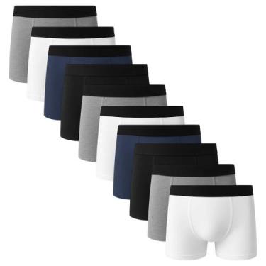 Imagem de Kit 10 Cuecas Boxer Basic Algodão Box Masculina Sortida - QLC SPORT, S