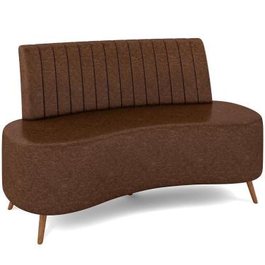 Imagem de Sofá Chaise Living 2 Lugares 160cm Para Sala Cayman K01 Sintético Marrom