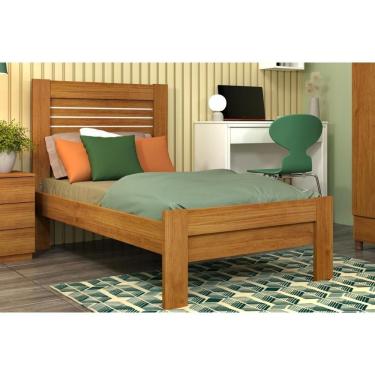 Imagem de Cama Solteiro Safira Cinamomo/Off White - Tcil Móveis