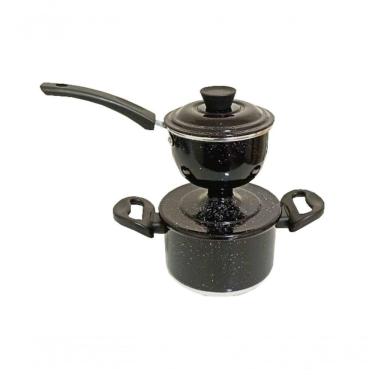 Imagem de Cuscuzeira Individual De Aluminio Preta Pig 800ml Docesar