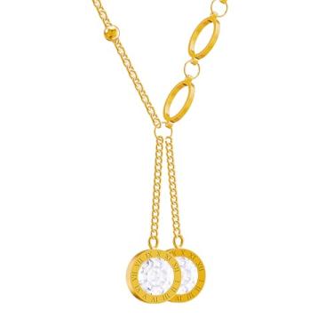 Imagem de Colar com pingente feminino banhado a ouro 18K, Large, Metal banhado a ouro 18k, Sem Pedra Preciosa