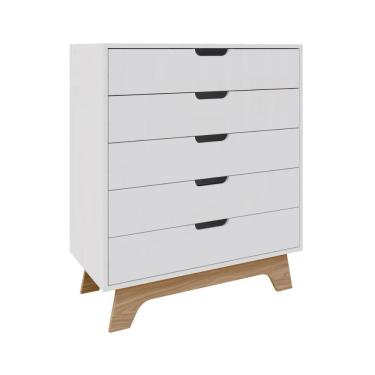 Imagem de Cômoda 5 Gavetas 80cm Alice - Branco